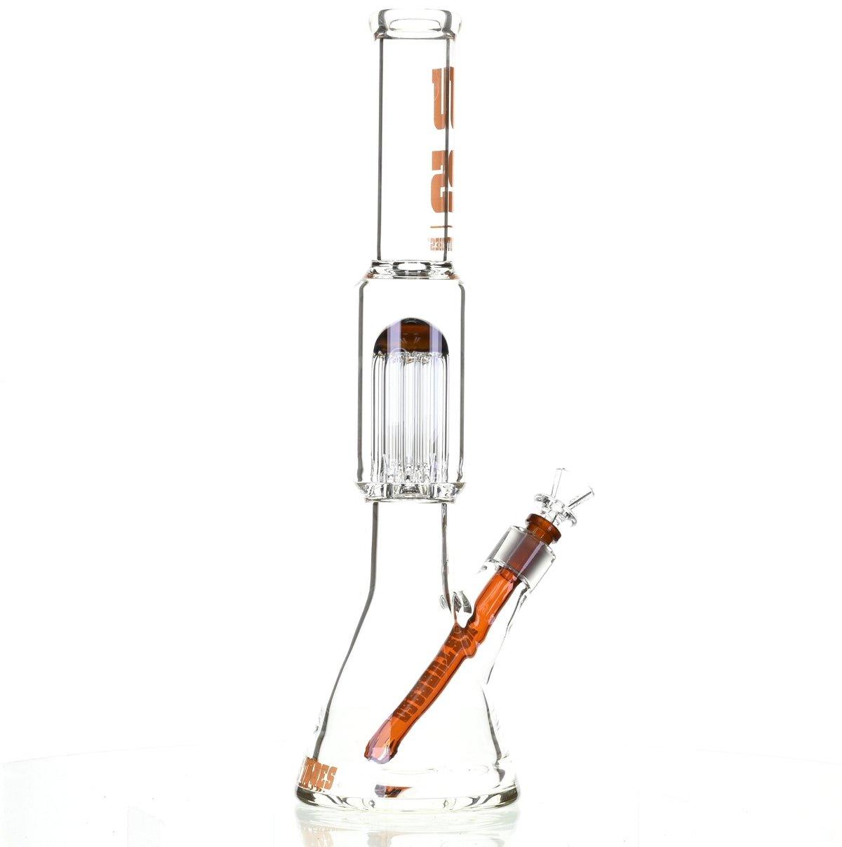 US TUBES 17" BEAKER W/TREE PERC AND ORANGE ACCENTS - Smoke Spot Smoke Shop