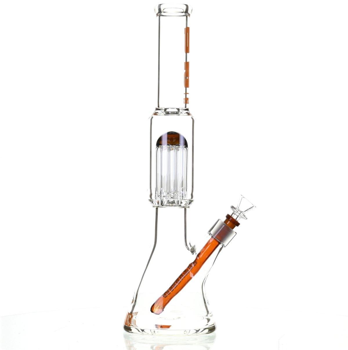 US TUBES 17" BEAKER W/TREE PERC AND ORANGE ACCENTS - Smoke Spot Smoke Shop