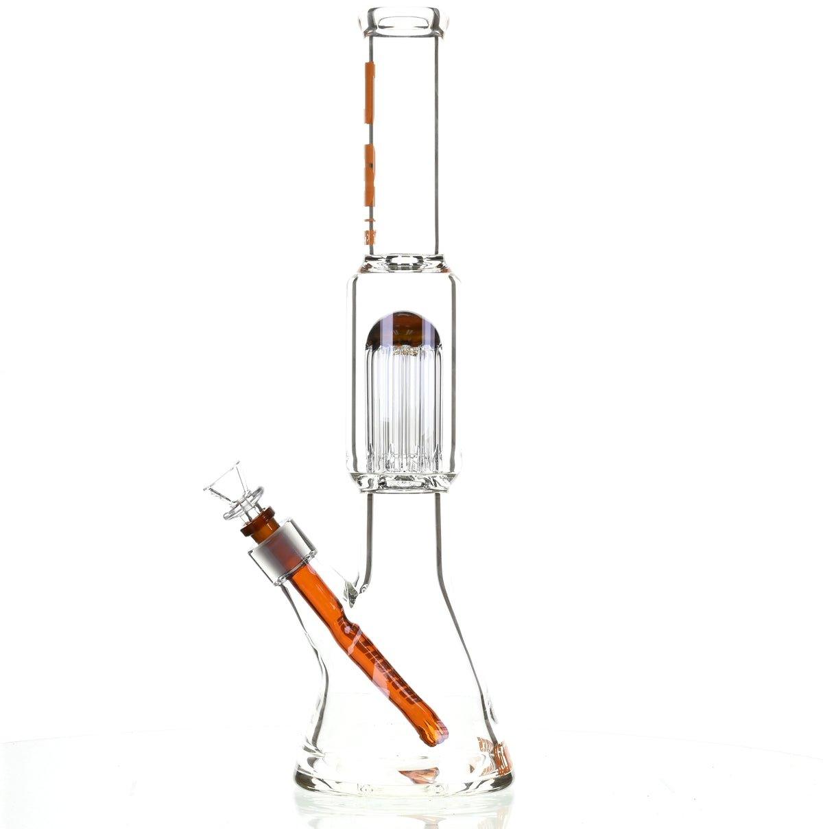 US TUBES 17" BEAKER W/TREE PERC AND ORANGE ACCENTS - Smoke Spot Smoke Shop