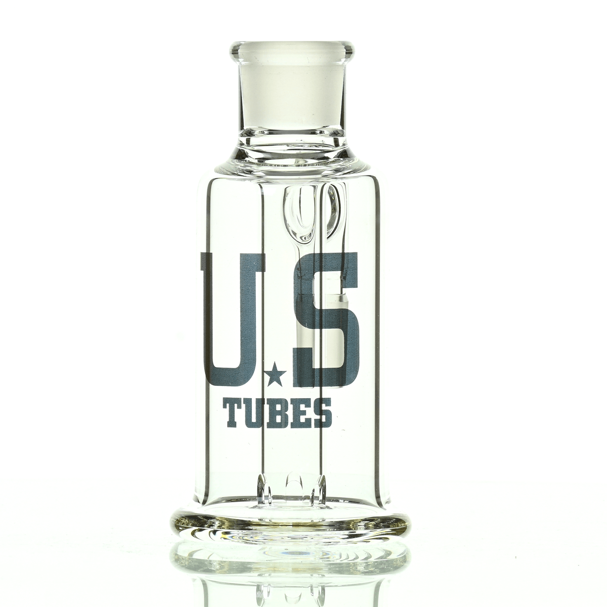 Close-up of US TUBES Ash Catcher 19mm 90 Degree Gold Logo