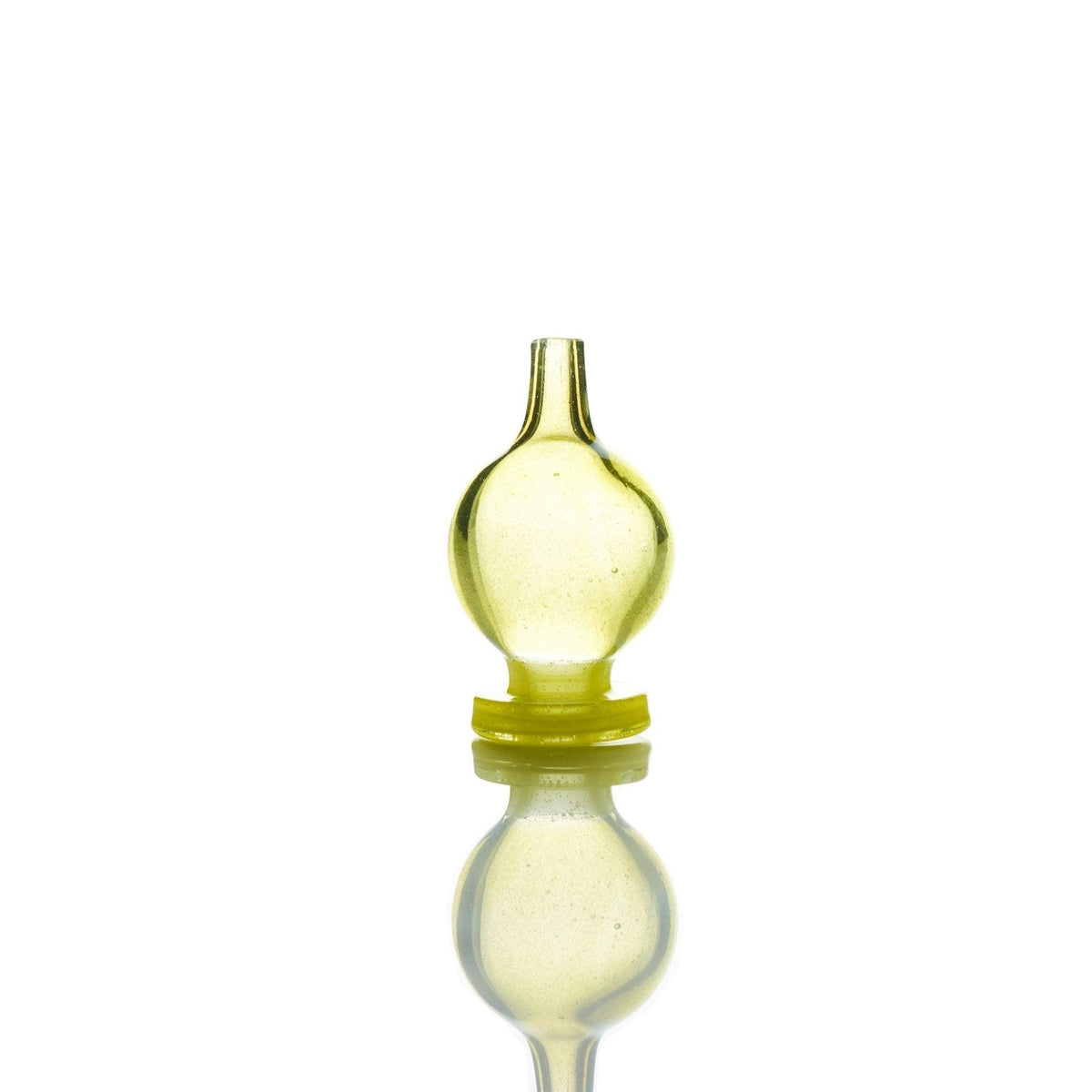 Side view of Vijil Glass light forest green and yellow carb cap - Smoke Spot Smoke Shop