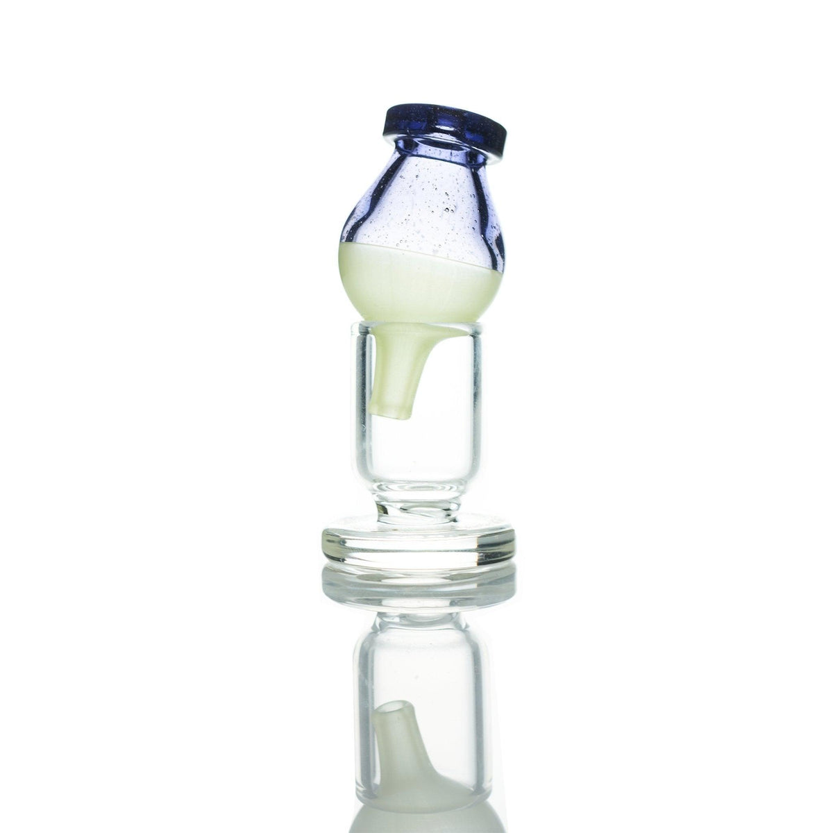 Vijil Glass light green and purple carb cap for dabbing - Smoke Spot Smoke Shop