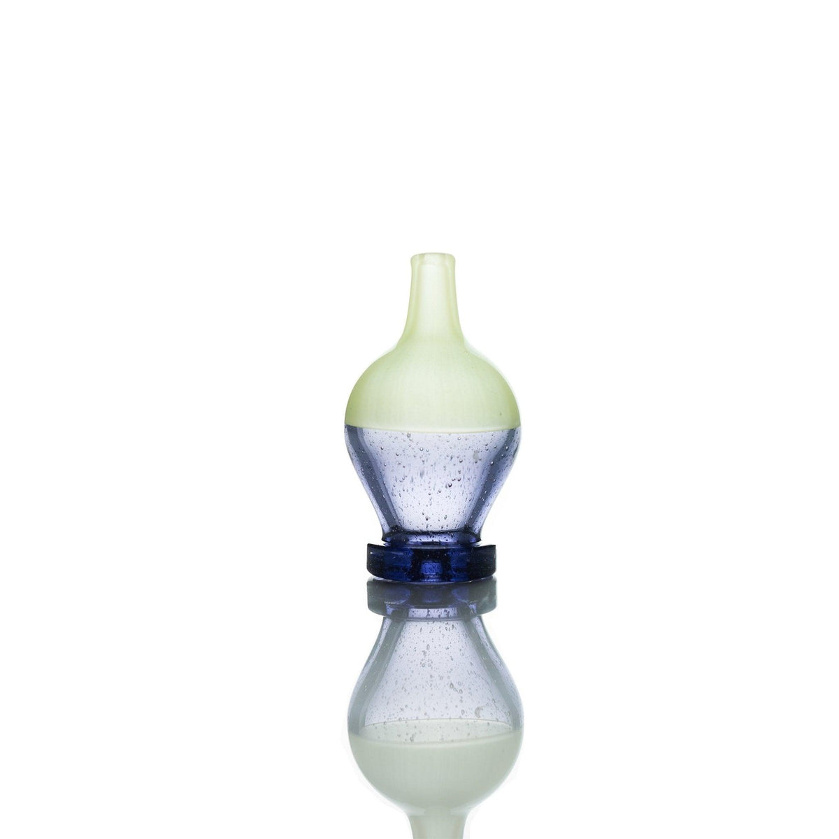 Side view of Vijil Glass light green and purple carb cap - Smoke Spot Smoke Shop
