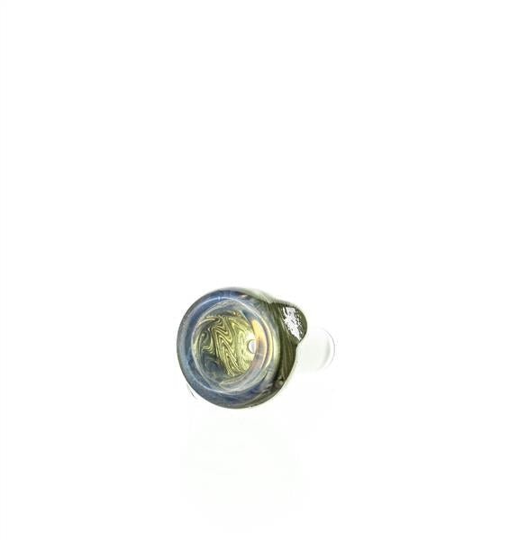 Close-up of Waterhouse Glass Bowl Piece 15 dry herb slide