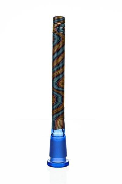 Waterhouse Glass 6 inch worked downstem with 6 slits - Smoke Spot Glass