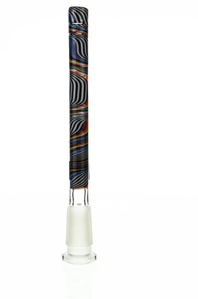 Waterhouse Glass 6 inch worked downstem with 6 slits - Smoke Spot Glass
