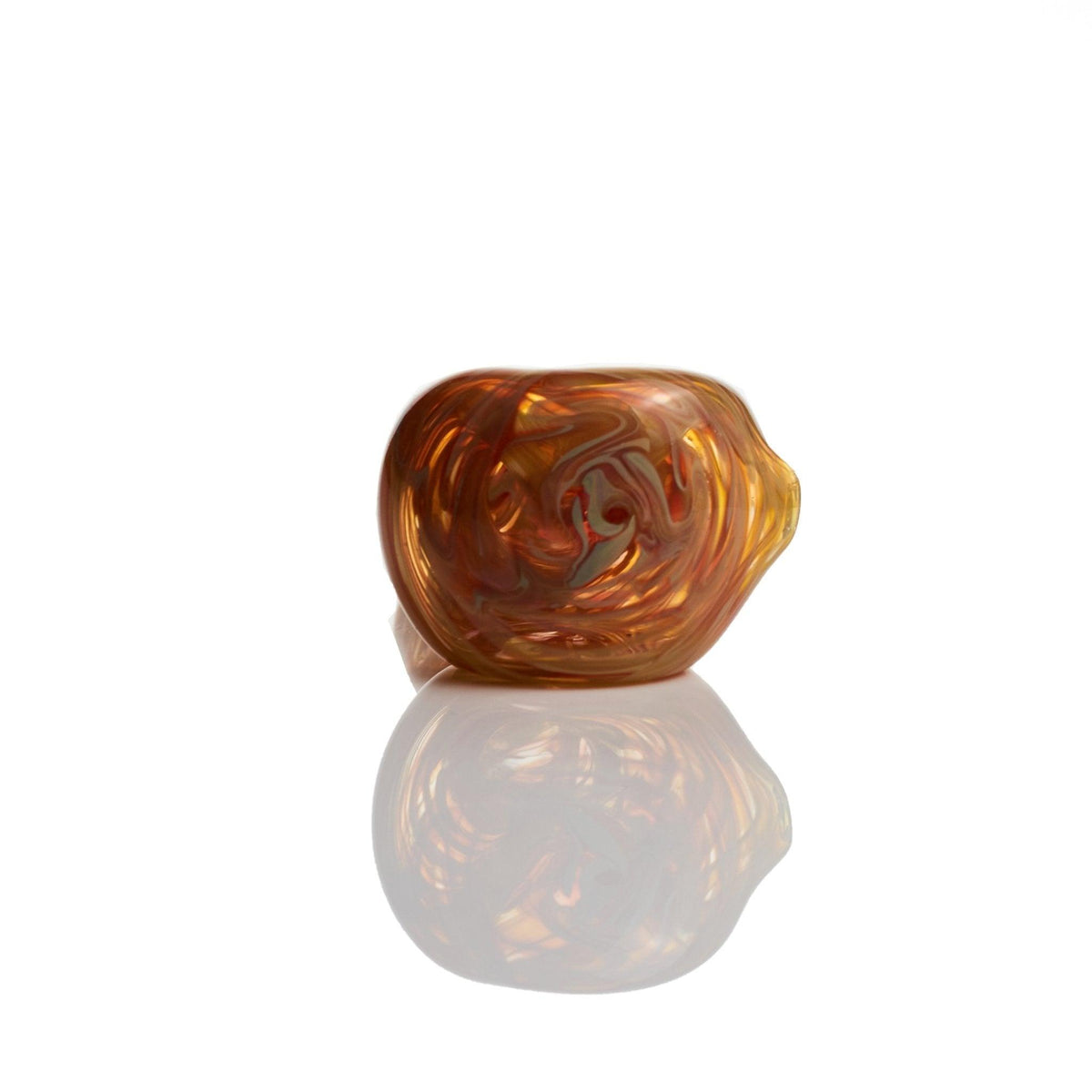 Westie Glass colorful orange cream spoon handpipe side view - Smoke Spot Smoke Shop