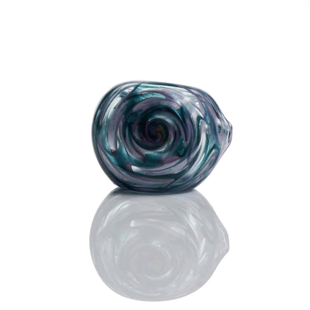 Side view of Westie Glass Colorful Purple Blue Spoon Handpipe - Smoke Spot Smoke Shop