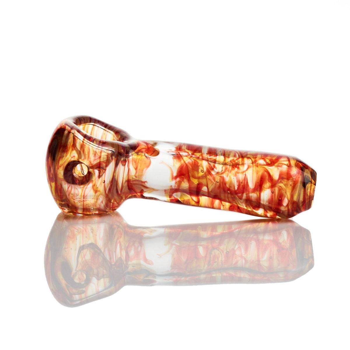 Westie glass colorfull red yellow spoon - Smoke Spot Smoke Shop
