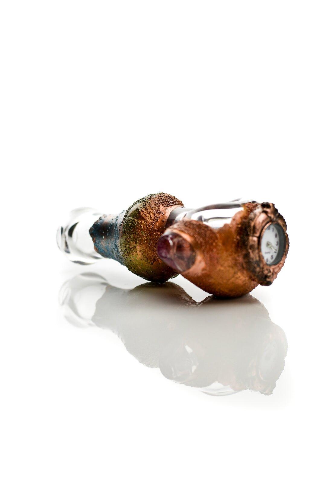 Premium handpipe with integrated watch by Cherry Glass