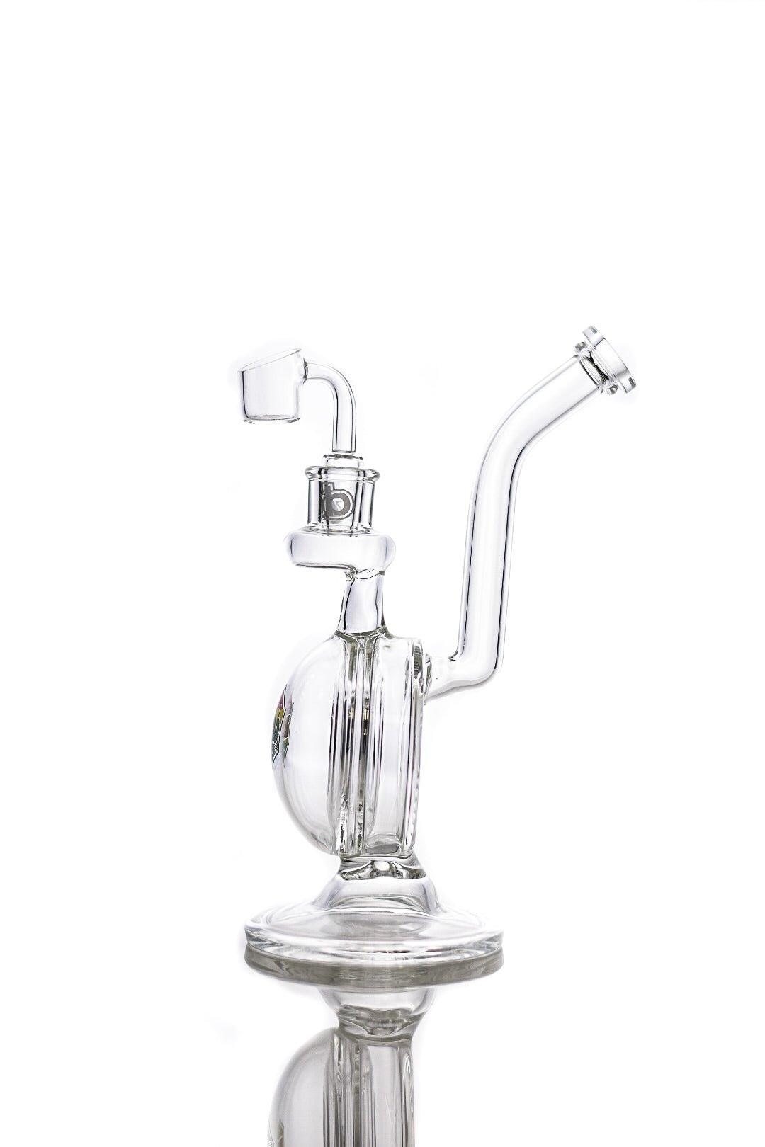 Side view of Zob Zobber scientific glass rig - Smoke Spot Glass